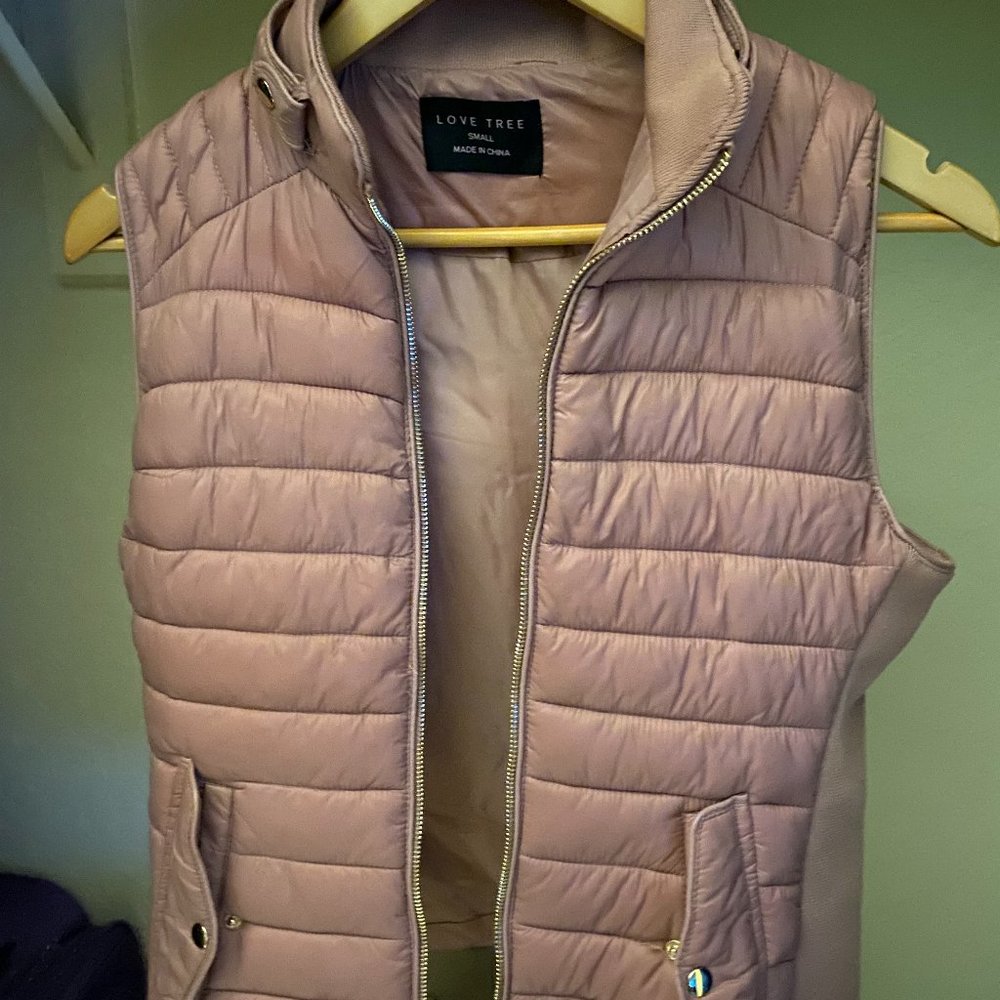 Love Tree Pink/Mauve Puffer Vest, Small